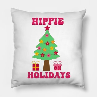 Groovy Hippie Holiday Christmas Tree Pillow