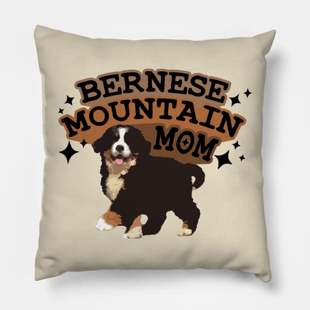 Bernese Mountain Dog Mom Puppy Lover Pillow by Mochabonk