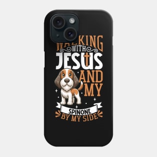 Jesus and dog - Spinone Italiano Phone Case