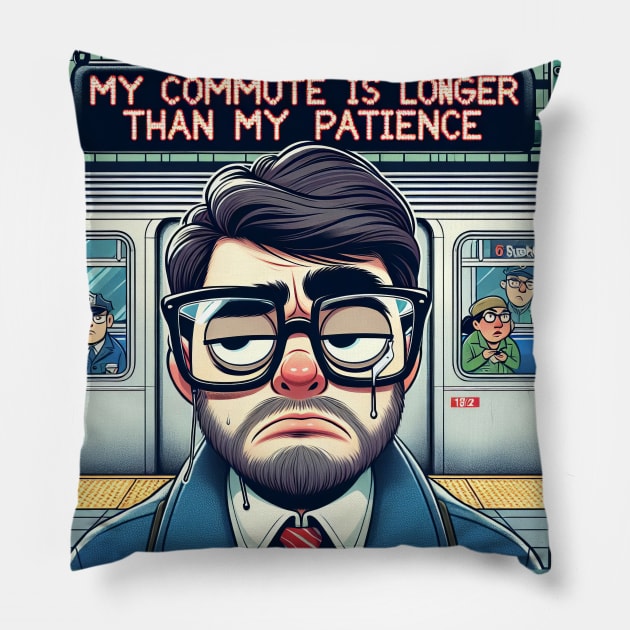 New York Subway Commuter NYC Subway Train Pillow by Nysa Design