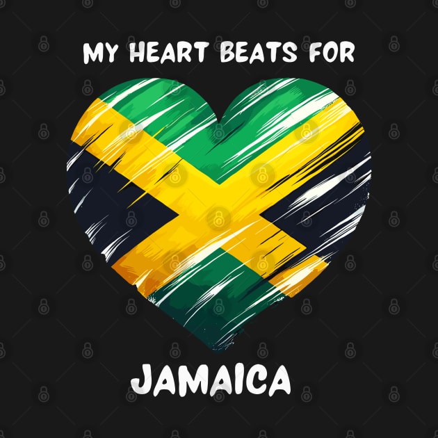 My Heart Beats For Jamaica Flag by Graceful Designs