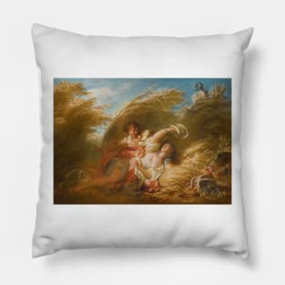 Dans Les Bles - Jean-Honoré Fragonard Pillow