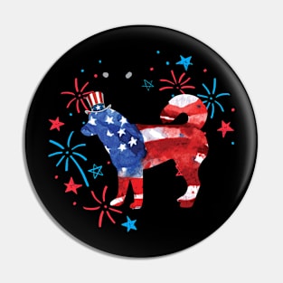 Siberian Husky Uncle Sam Hat 4Th Of July Pin