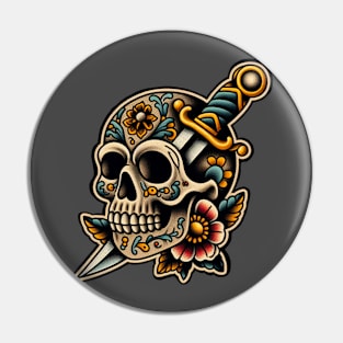 Skull & Dagger Pin
