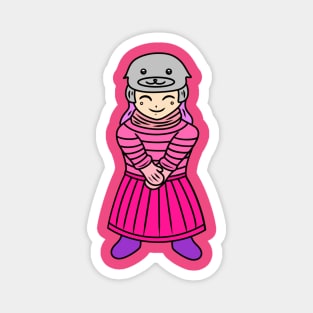 Chibi girl wear seal hat Magnet