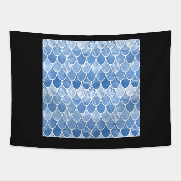 Blue scales Tapestry by krinichnaya