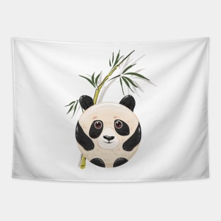 Cute panda bear and bamboo Tapestry