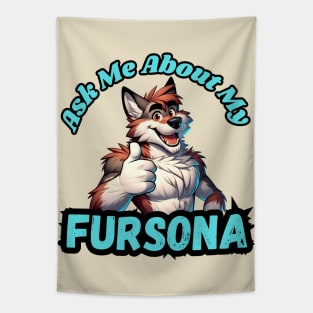 Ask Me About My Wolf Fursona Tapestry