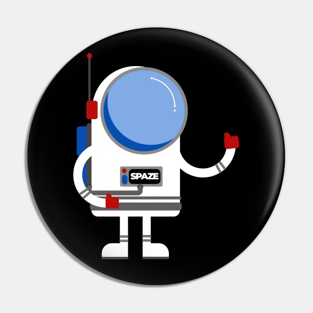 Comic Astronaut in Space Pin by SPAZE