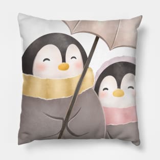 Cute umbrella penguins Pillow