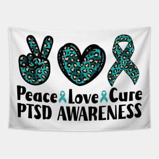 Peace Love Cure PTSD Awareness Tapestry