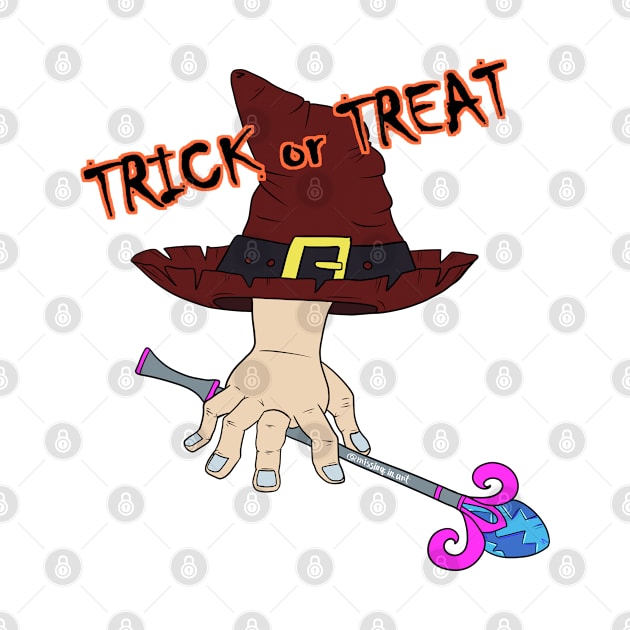 Enchanted Halloween hat trick or treat in orange by Missing.In.Art