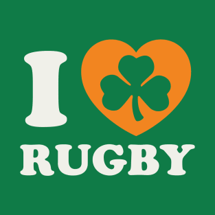 St Patricks Day Rugby Irish Rugby Player Shamrock Heart T-Shirt