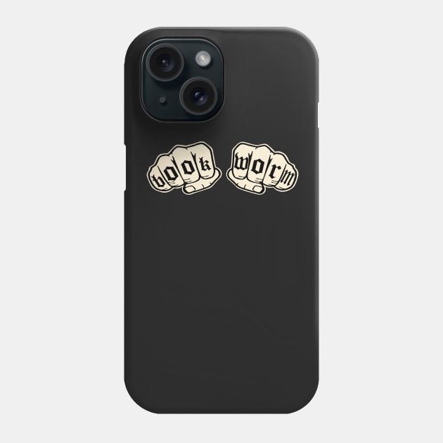 Bookworm Knuckle Tattoo's Phone Case by SaintandSinner