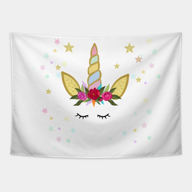 Unicorn Birthday invitation Tapestry by GULSENGUNEL