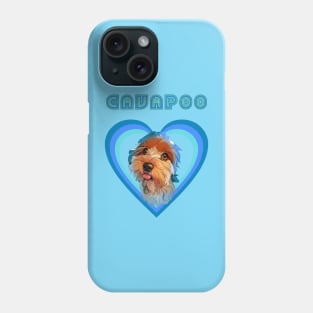 Cavapoo love (blue) Phone Case