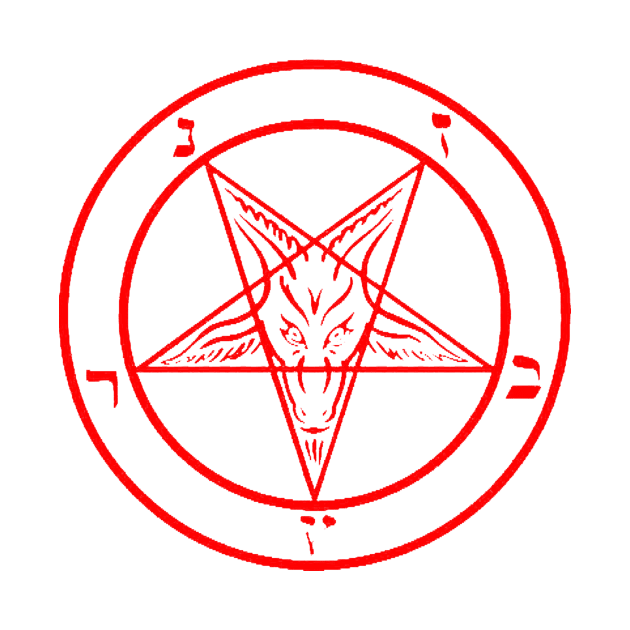 Red Baphomet Pentagram of The Church of Satan by hclara23