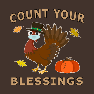 Count Your Blessings Autumn Turkey Mask Pumpkin. T-Shirt