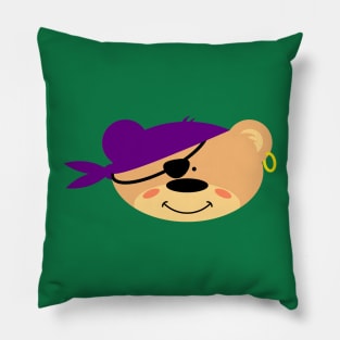 Teddy bear Pirate with Eyepatch Pillow