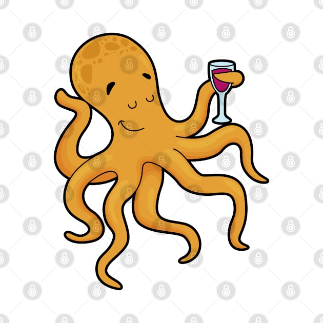 Octopus with Glass of Juice by Markus Schnabel