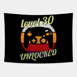 Level 30 Unlocked 30th Birthday funny Gift idea for Gamers Tapestry