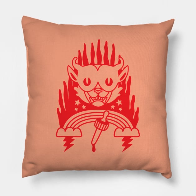 Trippy Dream Cat Pillow by Strymon Art