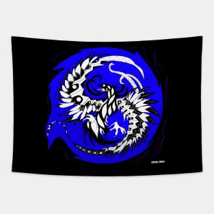 black phoenix bird Tapestry