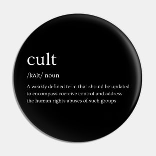 Cult needs defining (white text) Pin