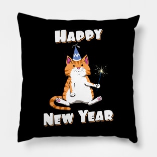 New Year Quotes Happy New Year Cat Pun Pillow