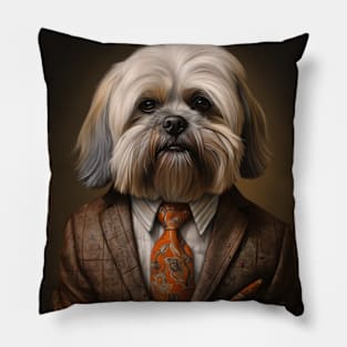 Lhasa Apso Dog in Suit Pillow