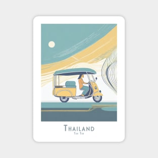 Thailand Tuk Tuk Travel Poster Magnet