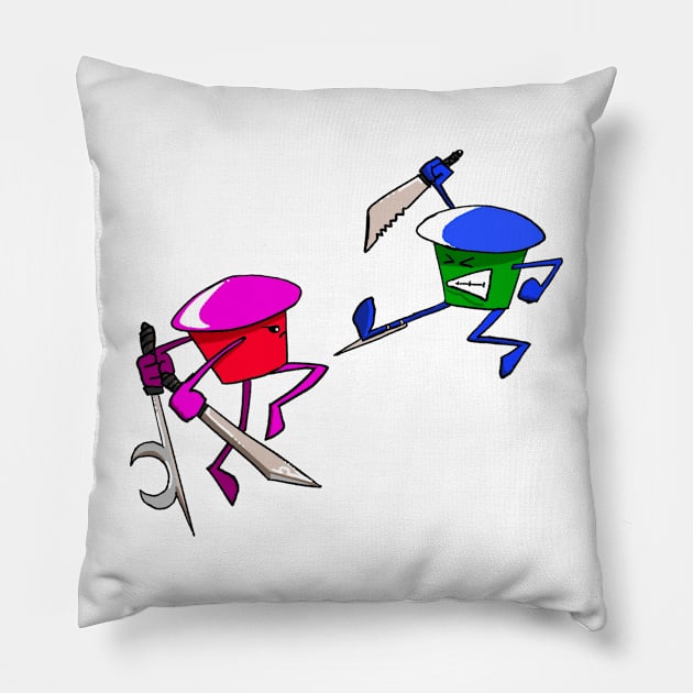 Cupcake Fight (Cutcakes) Pillow by Kangavark