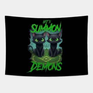 Let's Summon Demons - Evil Black Cats Edition 2 Tapestry