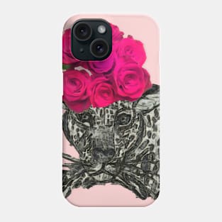 Leopard and roses Phone Case