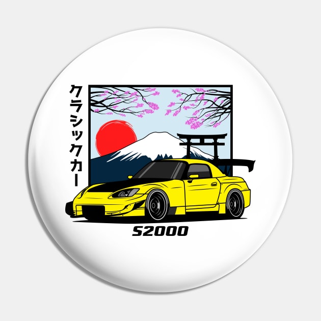 Yellow S2000 JDM Pin by GoldenTuners