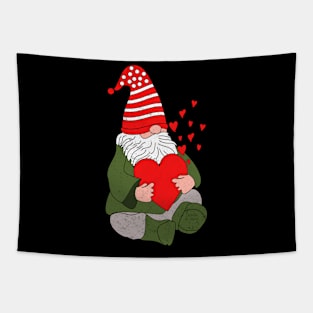 Cute Gnomes Holding Heart Funny Valentine Day Tapestry