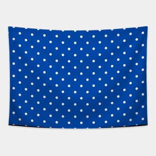 Blue and white polka dot dotted pattern Tapestry