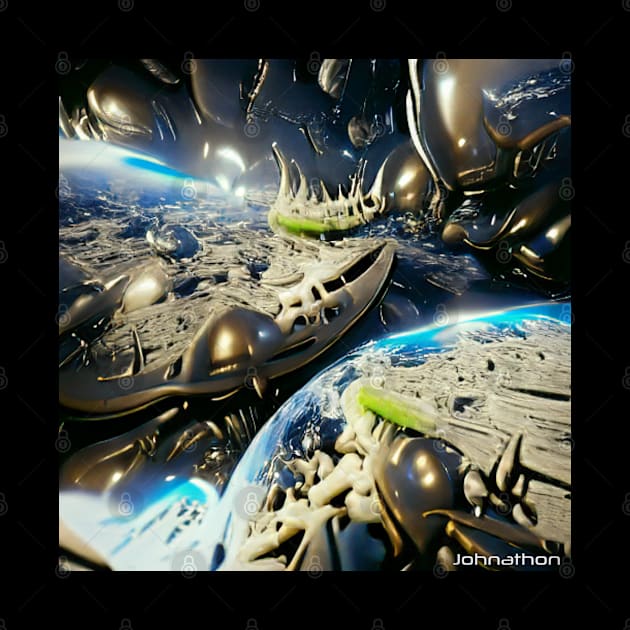 EARTH INVASION ORIGINAL AI DIGITALLY GENERATED ARTWORK by JOHNATHON