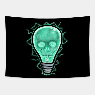 glowing skull light bulb Tapestry