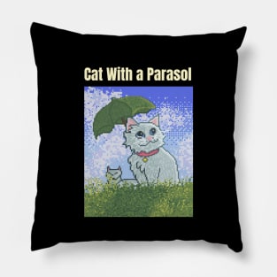 Kawaii Cat Famous Cat Art Cat With a Parasol Pillow