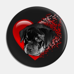 Rottweiler puppy Pride and heart Pin