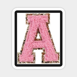 Preppy pink varsity letter Magnet