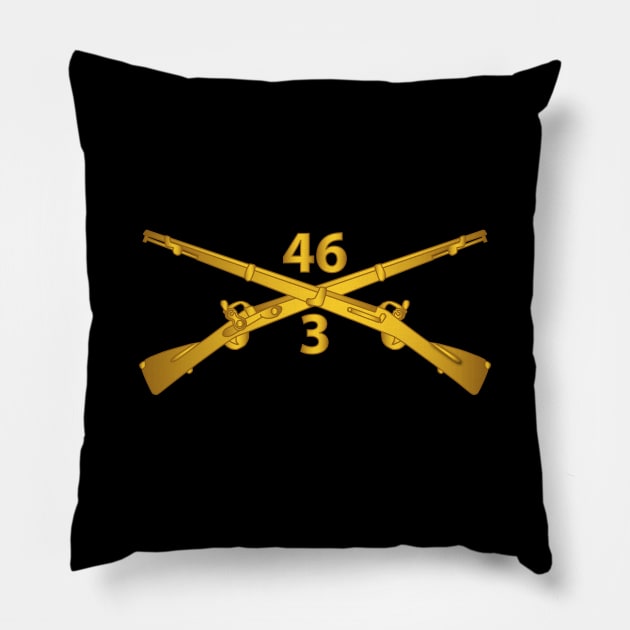 3rd Bn 46th Infantry Regt  - Infantry Br Pillow by twix123844