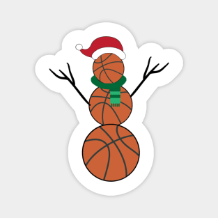 Basketball Snowman Magnet