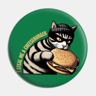 Burglar Cat Cheeseburger Heist Pin