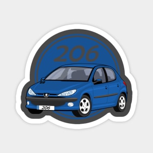 car peugeot 206 sporty cartoon vector blue navy Magnet