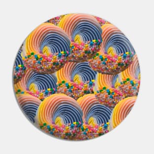 Rainbow Sprinkle Dessert Cupcake Pattern Pin