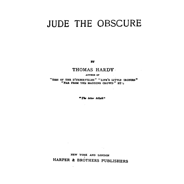 HIGH RESOLUTION Jude the Obscure Thomas Hardy Title Page by buythebook86