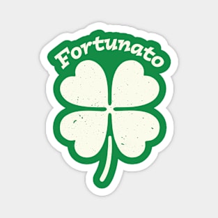 Fortunato Emblem - Distressed Four-Leaf Graphic Design Magnet