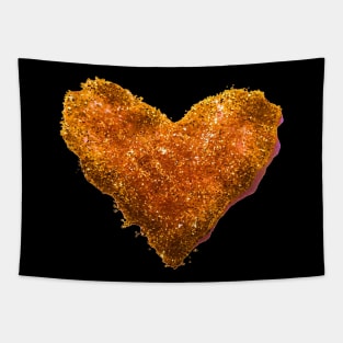 Gold Glitter Heart Tapestry